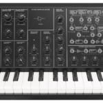 La imagen muestra un sintetizador monofonico Korg Ms20-Mono-synth